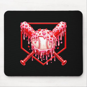 Alfombrilla De Ratón Día de San Valentín Béisbol Chicos Helado Goteo Co