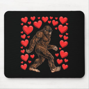 Alfombrilla De Ratón Día de San Valentín Bigfoot Corazones Rojos Divert