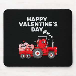 Alfombrilla De Ratón Día de San Valentín Corazón En Tractor Divertido G