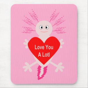 Alfombrilla De Ratón Día de San Valentín Love Heart Axolotl