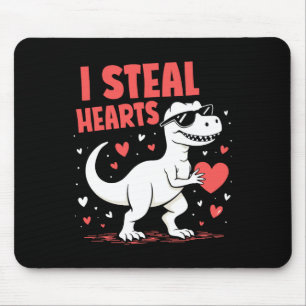 Alfombrilla De Ratón Día de San Valentín T-rex Roba Corazones Amor de D