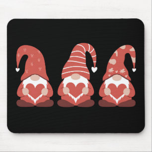 Alfombrilla De Ratón Día de San Valentín Tres adorables gnomos sostenie