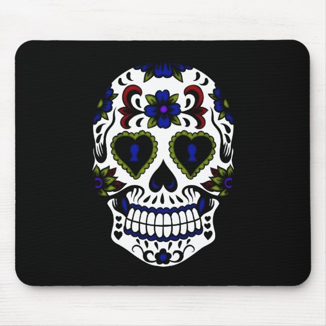 Alfombrilla De Ratón Día del Grunge el del azul muerto y rojo (Frente)
