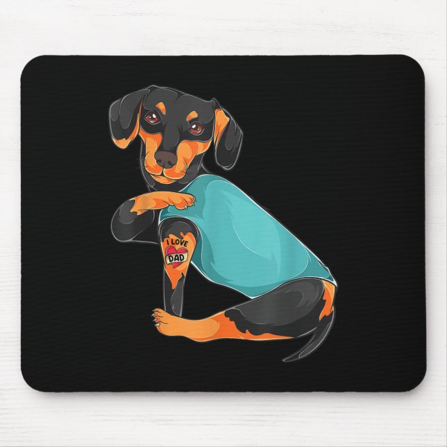 Alfombrilla De Ratón Día del Padre Regalo Perro Gracioso Papá Dachshund (Frente)
