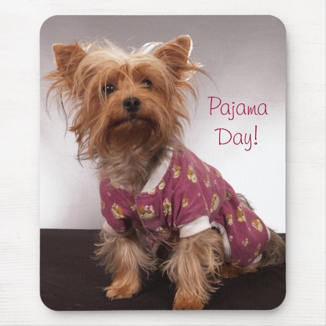 Alfombrilla De Ratón Día del pijama de Yorkie (Frente)