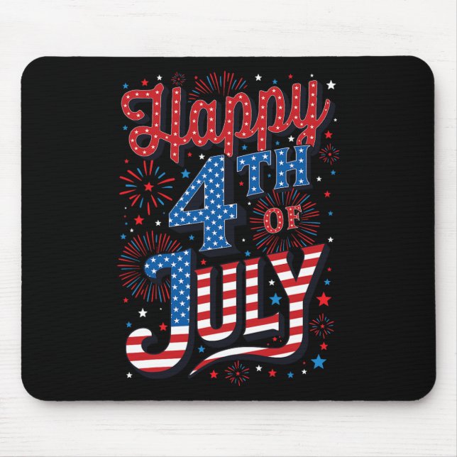 Alfombrilla De Ratón Día Feliz 4 De Julio (Frente)