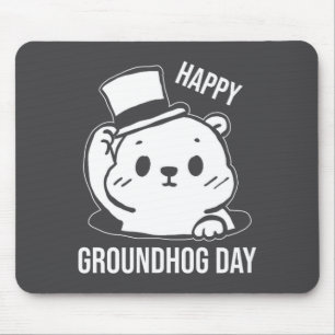 Alfombrilla De Ratón Día Feliz de la Marmota Arte de Línea 