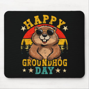 Alfombrilla De Ratón Día Feliz de la Marmota Vintage Amante de los Anim