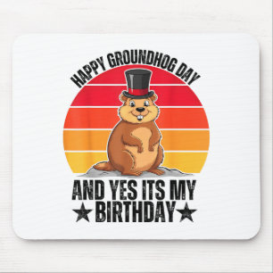 Alfombrilla De Ratón Día Feliz de la Marmota y Sí es mi Cumpleaños Dive