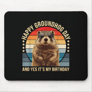 Alfombrilla De Ratón Día Feliz de la Marmota y Sí Es Mi Cumpleaños Dive