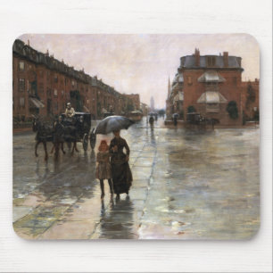 Alfombrilla De Ratón Día lluvioso, Boston de Frederick Childe Hassam
