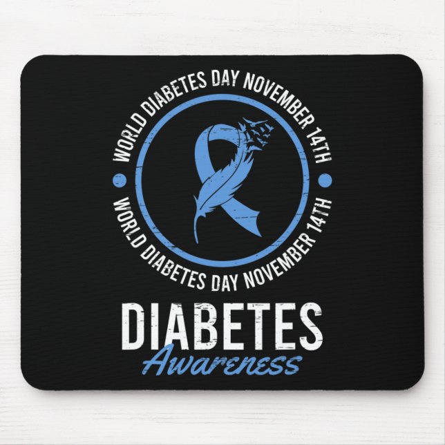 Alfombrilla De Ratón Día Mundial de la Diabetes Noviembre Conciencia so (Frente)