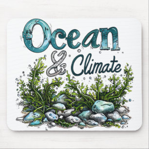 Alfombrilla De Ratón Día Mundial de los Océanos - Rótulo oceánico y cli
