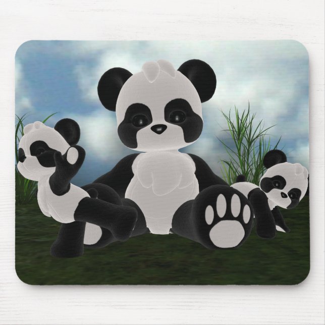Alfombrilla De Ratón Día soleado Mousepad de Bearz de la panda (Frente)