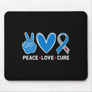 Alfombrilla De Ratón Diabetes Conciencia de Guerrero Paz Azul Cure Fa