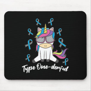 Alfombrilla De Ratón Diabetes Tipo 1 T1d Unicornio Tipo Onederful Conci