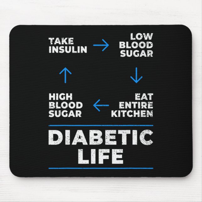 Alfombrilla De Ratón Diabetic Life Cycle Fun Diabetes Sensibilización s (Frente)
