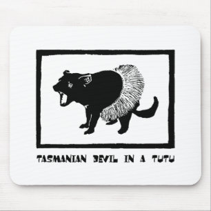 Alfombrilla De Ratón Diablo tasmano en un tutú