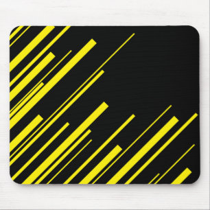 Alfombrilla De Ratón Diagonales en Amarillo y Negro