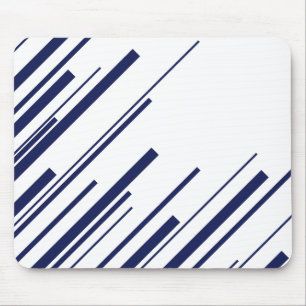 Alfombrilla De Ratón Diagonales en azul y blanco
