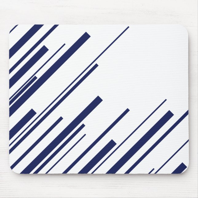 Alfombrilla De Ratón Diagonales en azul y blanco (Frente)