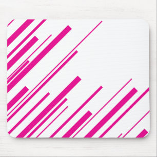 Alfombrilla De Ratón Diagonales en magenta y blanco