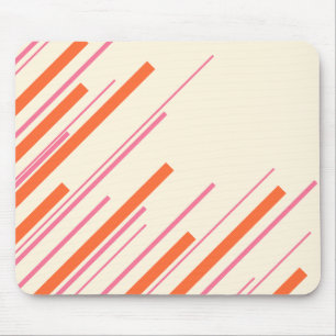 Alfombrilla De Ratón Diagonals - rosa, Naranja y crema