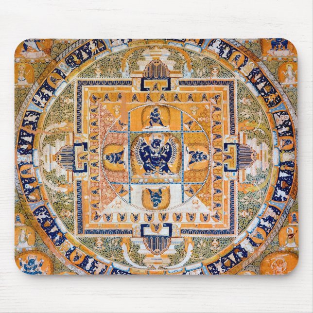 Alfombrilla De Ratón Diagrama cósmico de Mandala para meditación (Frente)