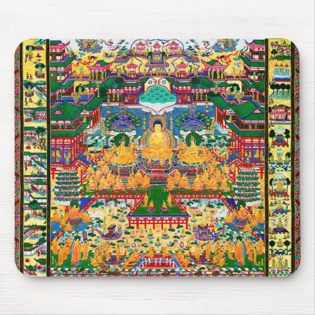 Alfombrilla De Ratón Diagrama cósmico de Mandala para meditación (Frente)