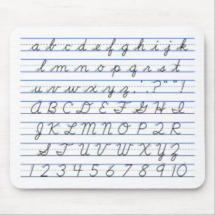 Alfombrilla De Ratón Diagrama de alfabeto inglés en escritura cursiva