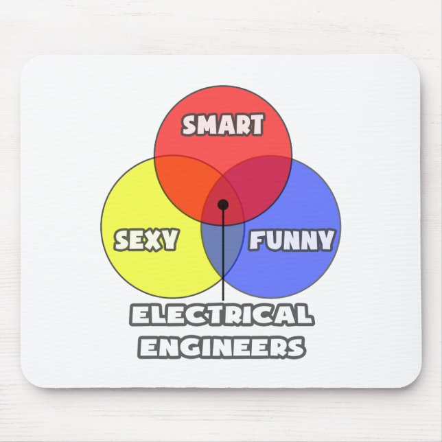 Alfombrilla De Ratón Diagrama de Venn.. Ingenieros eléctricos (Frente)
