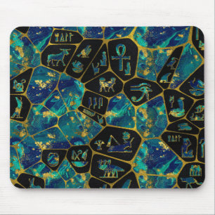 Alfombrilla De Ratón Diagrama egipcio de Voronoi del oro y del mármol