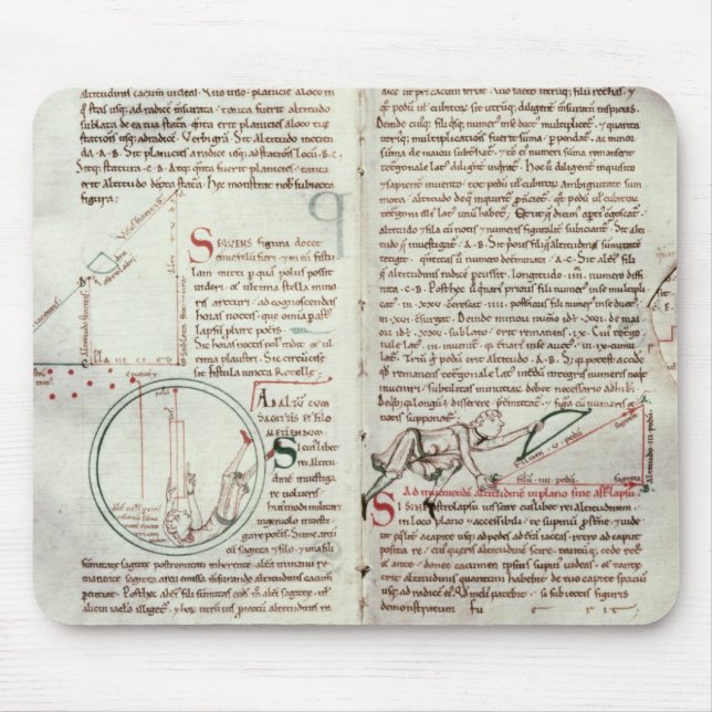Alfombrilla De Ratón Diagramas de las medidas y del texto (vitela) (Frente)