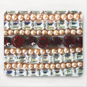 Alfombrilla De Ratón Diamantes de imitación y perlas - joyas antiguas
