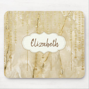 Alfombrilla De Ratón Diamantes de oro adorables, mármol - Personalizado