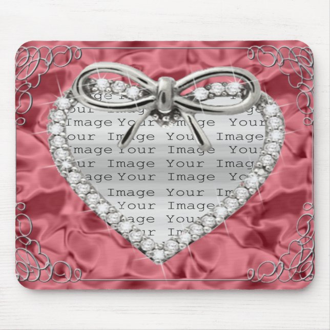 Alfombrilla De Ratón Diamond Heart Frame Red Mouse Pad (Frente)