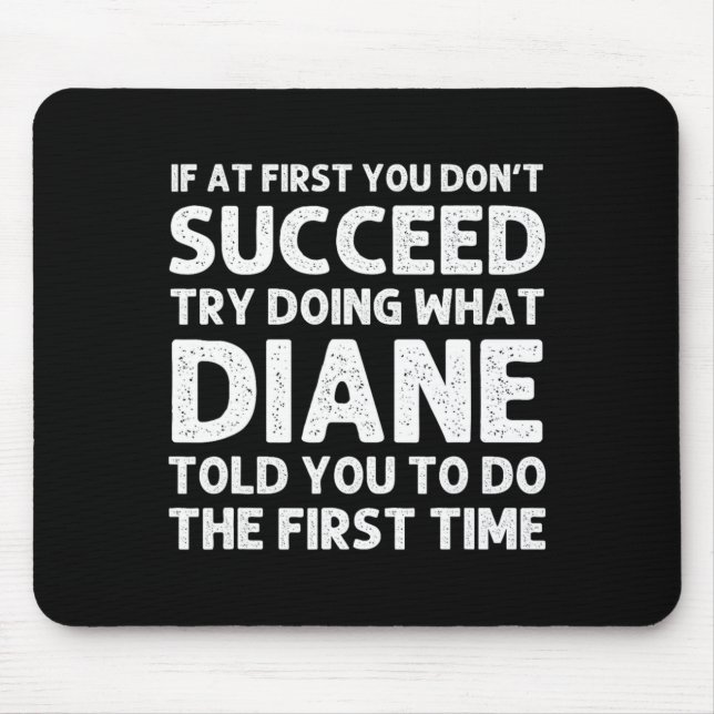 Alfombrilla De Ratón Diane Name D Birthday Funny Christmas J  (Frente)