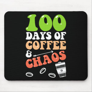 Alfombrilla De Ratón Días de café y caos 100 días profesor de escuela