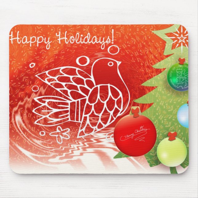 Alfombrilla De Ratón Días de fiesta Mousepad de las felices Navidad (Frente)