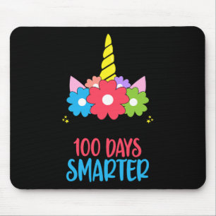 Alfombrilla De Ratón Días más inteligentes: 100° día de clases, unicorn