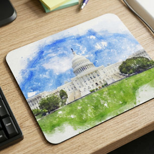 Alfombrilla De Ratón Dibujo al pastel del Capitolio de los Estados Unid
