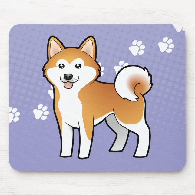 Alfombrilla De Ratón Dibujo animado Akita Inu/Shiba Inu (Frente)