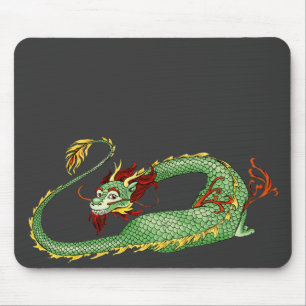 Alfombrilla De Ratón Dibujo animado asiático del dragón
