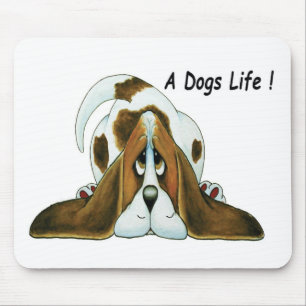 Alfombrilla De Ratón Dibujo animado Basset Hound, la vida de un perro