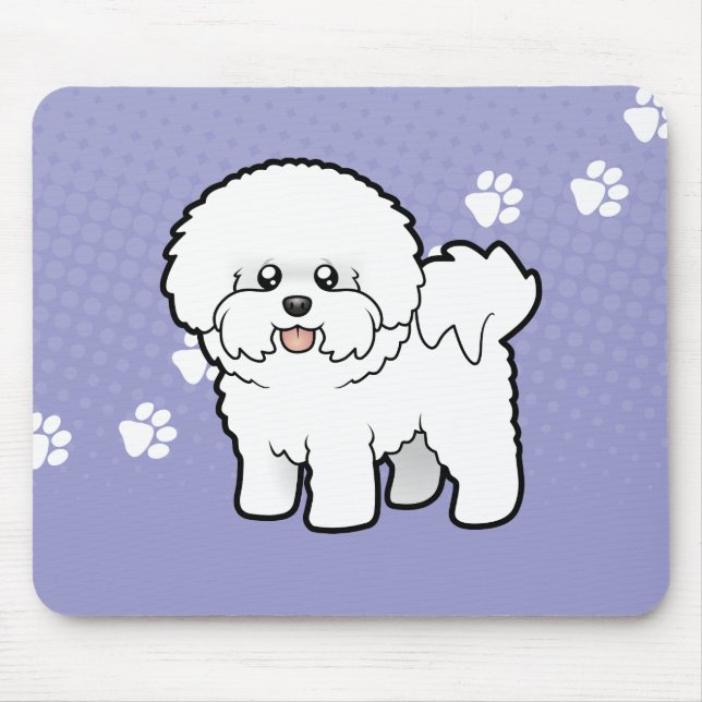 Alfombrilla De Ratón Dibujo animado Bichon Frise (Frente)