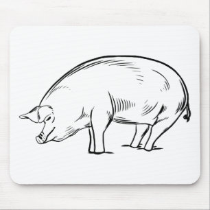 Alfombrilla De Ratón Dibujo Animado De Chica De Granja Campestre Amante
