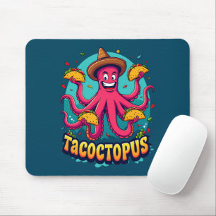 Alfombrilla De Ratón Dibujo Animado de Pulpo Divertido con Tacos Pun de