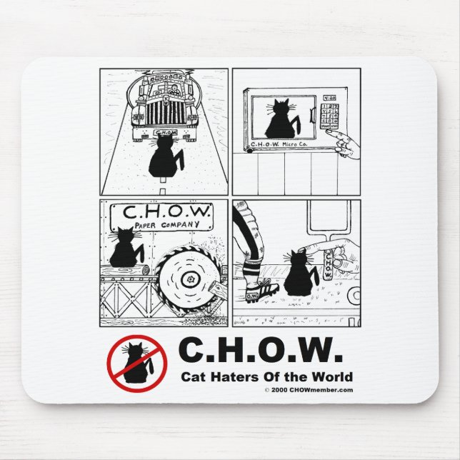 Alfombrilla De Ratón Dibujo animado Mousepad de los enemigos del gato (Frente)