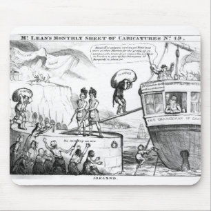 Alfombrilla De Ratón Dibujo animado satírico sobre el estado de Irland
