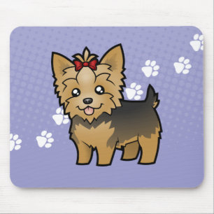 Alfombrilla De Ratón Dibujo animado Yorkshire Terrier (pelo corto con